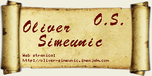Oliver Simeunić vizit kartica
